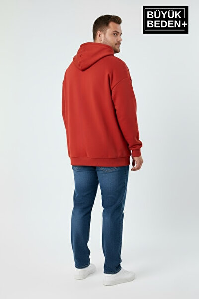 Superlife Men's Plus Size New York Printed Hooded Sweatshirt Spr26Bsw962