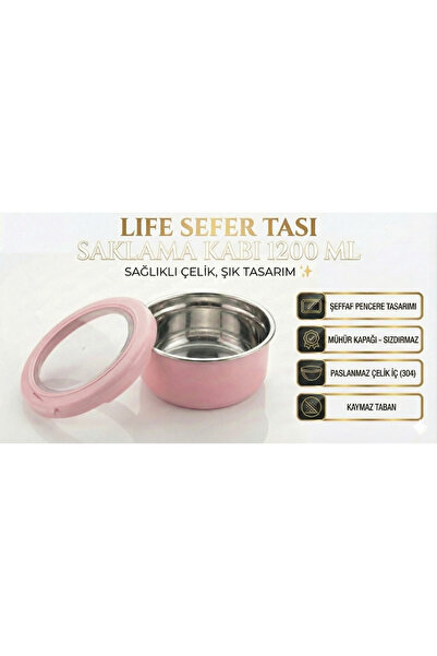 VİP AHMET Life Çelik Sefer Tası 1200 ML - Sızdırmaz Kapaklı Saklama Kabı & Be...