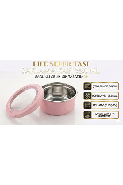 VİP AHMET Life Çelik Sefer Tası 750 ML - Sızdırmaz Kapaklı Saklama Kabı & Bes...