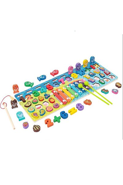 OECE Jucărie educativă Montessori din lemn cu numere, forme și xilofon