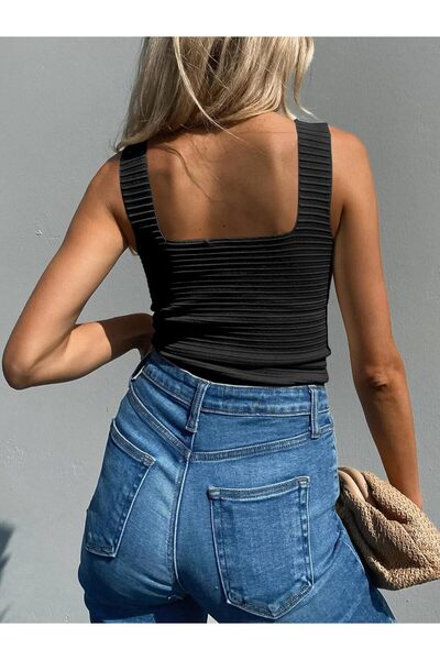 Jose Clothing Liora Square Neck Knit Blouse