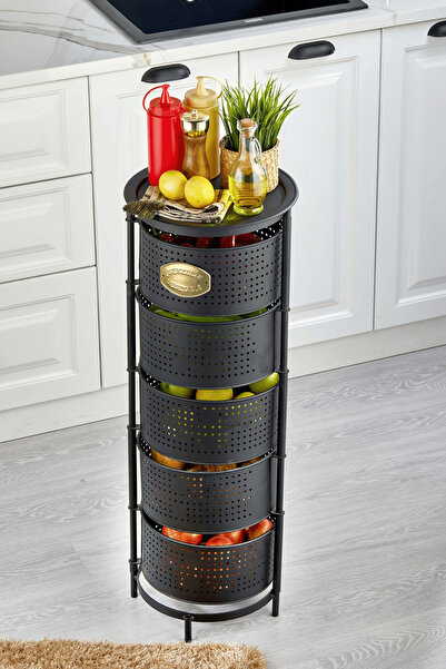 Simply Now Metal Sebzelik Meyvelik, Yuvarlak Mutfak Rafı, Çok Amaçlı Patates ...