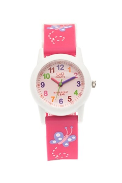 Q&Q Watch with Plastic Strap - Pale Pink