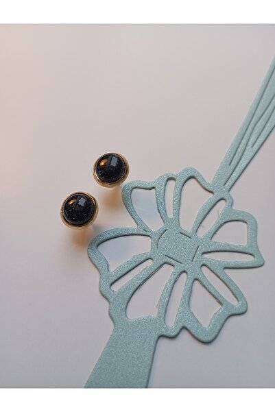 OEM Cercei otel inoxidabil placati cu aur 18k si piatra naturala semipretioasa 8 mm rotunzi