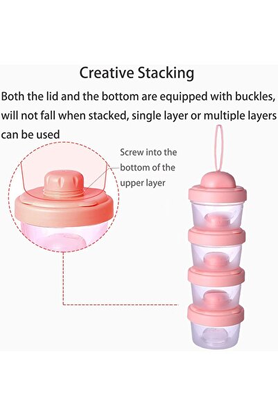 Generic X-Spring Baby Milk Powder Dispenser, 60ml Portable, 4-Tier, BPA-Free, Stackable