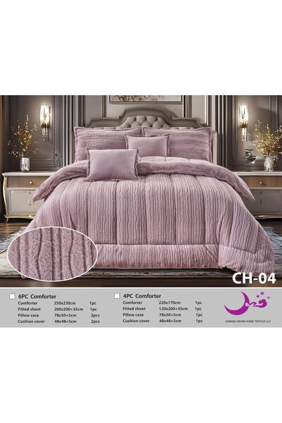 Moon Winter bedspread set, 6 pieces, double-sided velvet with faux fur