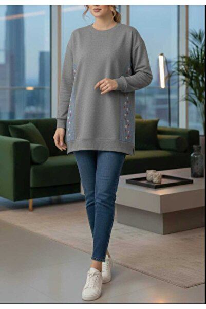 Genel Markalar KADIN ÇİÇEK VE KOT DETAYLI KADIN PENYE