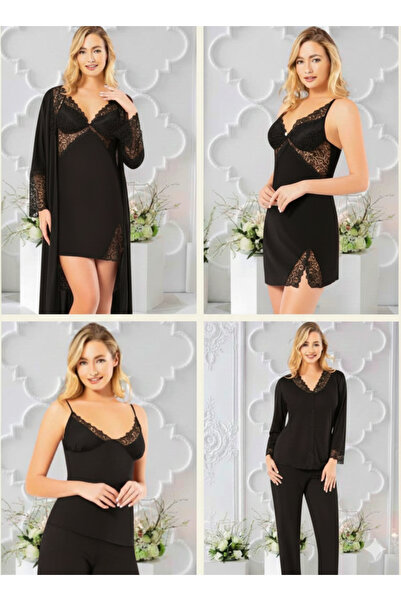 MİSS AYZA İÇTEN GELEN ŞIKLIK ΣΕΤ ΚΟΝΤΟ ΝΥΧΤΕΡΙΝΟ ΚΑΙ ΦΟΡΕΜΑ ΜΕ ΧΑΛΑΚΙ 6 ΤΕΜΑΧΙΩΝ