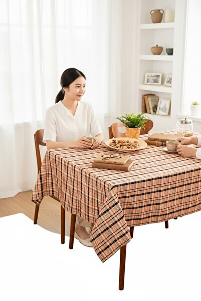 CESSTORE Nordic Plaid Tablecloth Washable Cotton Casual, Dowry Tablecloth