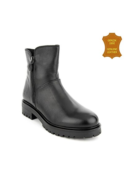 Hush Puppies Eretria 725029 Gerçek Deri, Anatomik, Kadın Bot Siyah