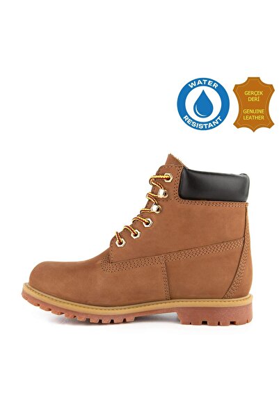 Hush Puppies Empresa 725039 Gerçek Deri, Anatomik, WaterResist Kadın Bot Tarçın
