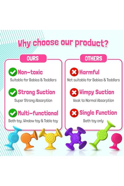 Generic Boliviaz 16-Piece Silicone Bathtub Toy Set – Assorted Stackable Educational Bath Toys