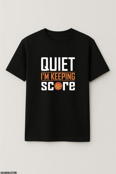 CALKARCOLLECTION تيشيرت للجنسين قصة فضفاضة هادئ أنا أحسب النقاط