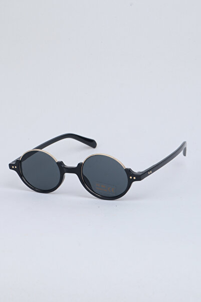 Kapin Zuri Round Design Sunglasses - Black