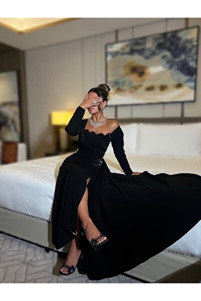 Loren Crepe stretch evening dress