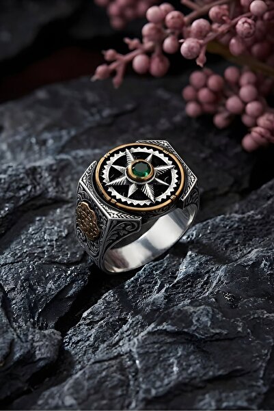 Takıdepo Stres Çarkı Pusula Model Gümüş Erkek Yüzük