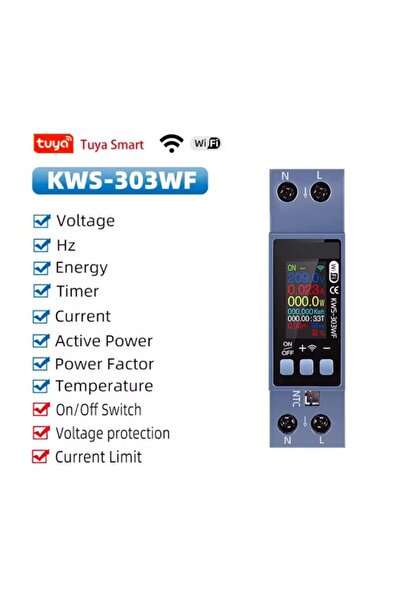 FUSIONTECHX 8-in-1 WiFi TUYA Energy Meter with 40A Protective Relay -
