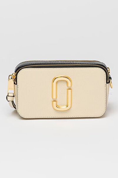 Marc Jacobs , The Snapshot Leather Crossbody Bag, Cream with Black