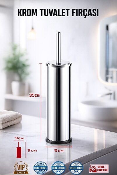 Vip Home Concept Μεταλλική βούρτσα τουαλέτας Βούρτσα τουαλέτας Chrome VİP PLUS