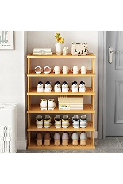 genric Vertical Shoe Organizer - 6 Tier (Wood/Bamboo)