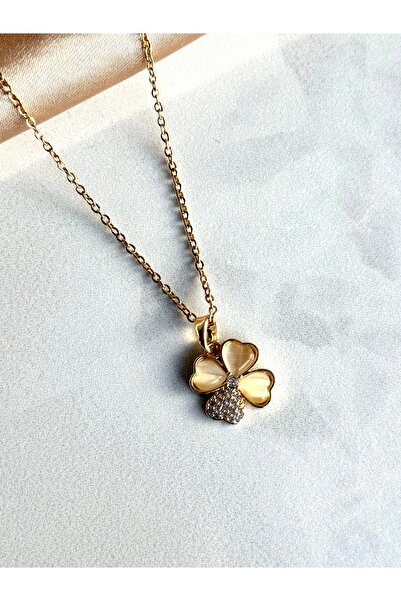 Nour Co Taşlı Yonca Şans Kolye