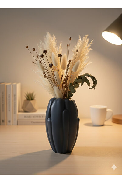 TACTIC Modern Shaped Decorative Stone Vase 16 cm – Suitable for Living Room, Office, and Tabletop Use