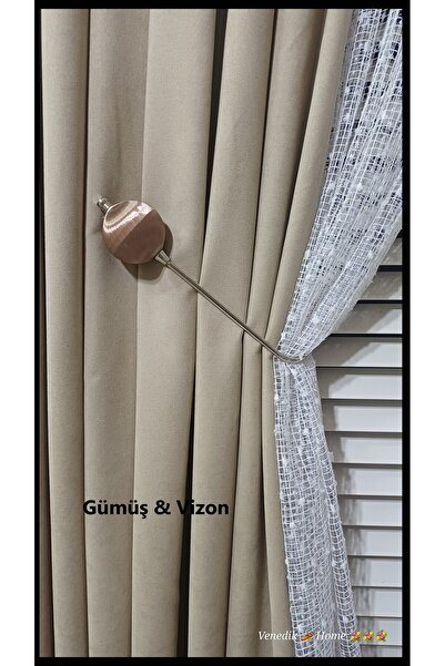 venedik home New Metal Ghost Hook Mounted on Cornice Silver & Mink 1 Piece (E...