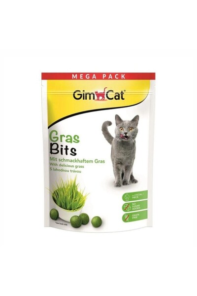 Gimcat Gras Bits Çimen Aromalı Sindirim Sistemi Destekleyici Şekersiz Kedi Ödül Tableti 425 gr