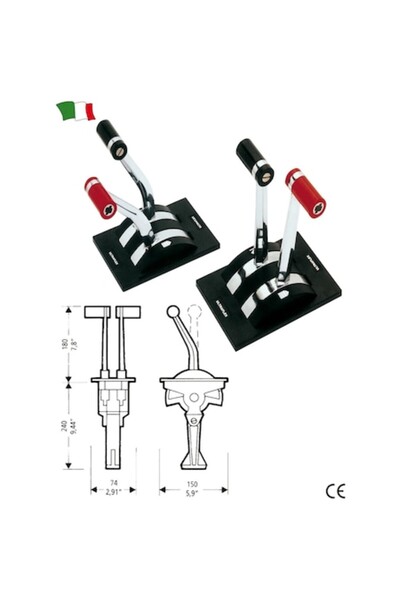 TNG Outdoor Manetă dublă cu montare orizontală B50, accelerație și schimbător, neagră, pentru dreptaci. Compatibilă