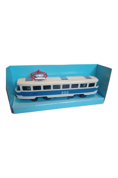 Vision XXI Tram, Metal Model, Diecast, Lights and Sounds, Spring Mechanism, 16.5 cm, Blue