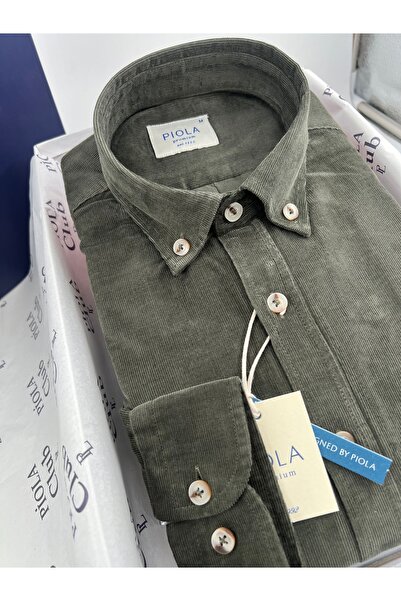 Piola Club Men's Shirt Without Pockets Regular Fit Velvet (Khaki)