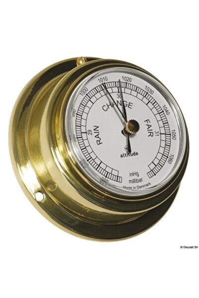 OSCULATI Mini Barometru Altitude 831 - Carcasă clasică din alamă lăcuită, Bază 71 mm, Înălțime 29 mm, Cadran 57 mm