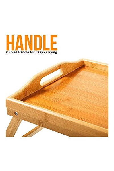 Generic Bedside tray-shaped table with folding legs, brown, 108g