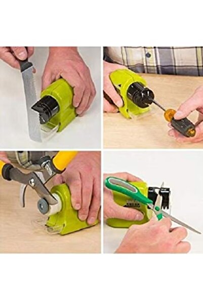 Generic Electric knife sharpener, green color, portable kitchen knife sharpener with assembly base