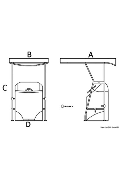 TNG Outdoor T-Top Sun Umbrella, AISI 316 Stainless Steel, 35 mm Tube, Adjustable 500–1400 mm, Blue Fabric
