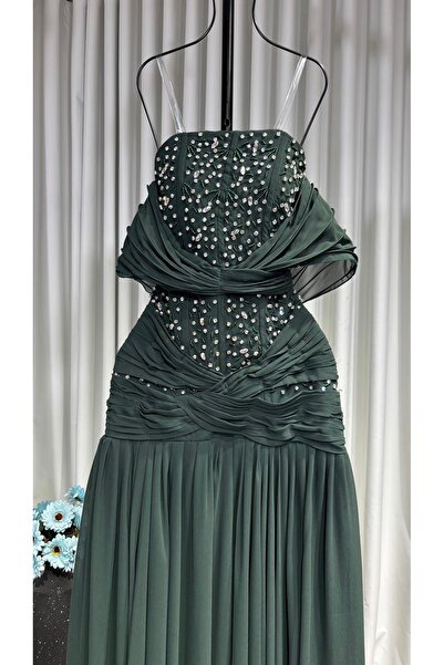 Loren Women's evening dress, georgette + hand embroidery