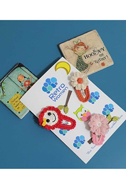 Retro Women Girl Child Baby Knitted Wool Tulle Bow Flower Gift Birthday Tripl...