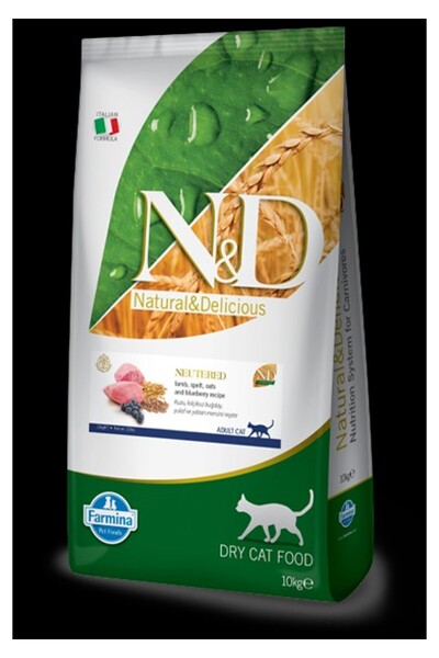 N&D Kısırlaştırılmış Kuzulu Yaban Mersinli Kedi Maması 10 kg CB7814