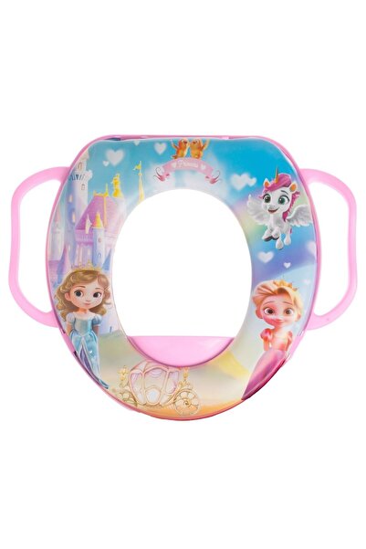 Tessari Pink Plastic Toilet Seat Reducer with Princess Pattern & Handles 35 x 30 cm - Honey Baby