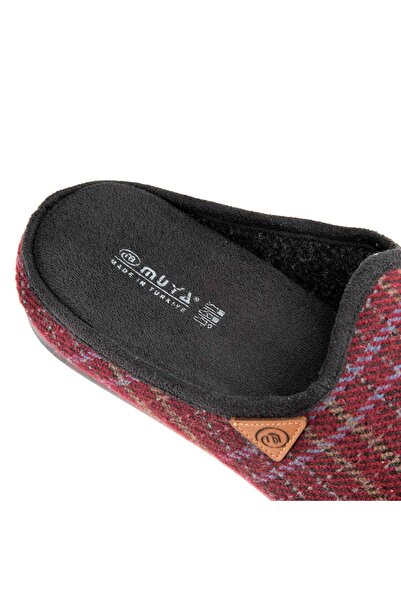 Muya Davis 33802 Anatomical Felt Men's Slippers Burgundy