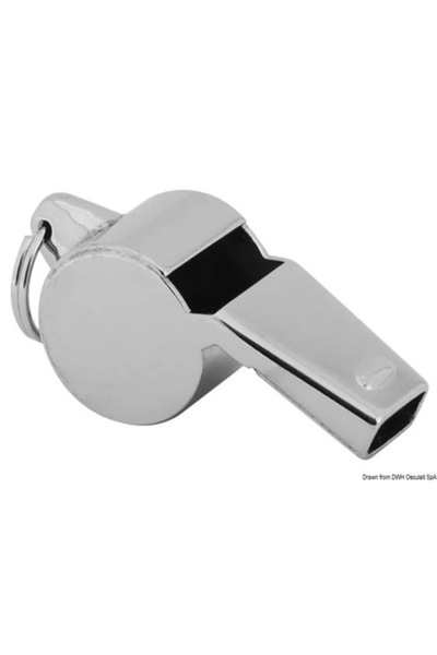 TNG Outdoor Fluier profesional din alamă cromată, argintiu, 4,5 cm