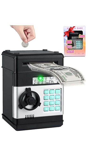 The comprehensive house Electronic piggy bank for children with password for saving money (black)