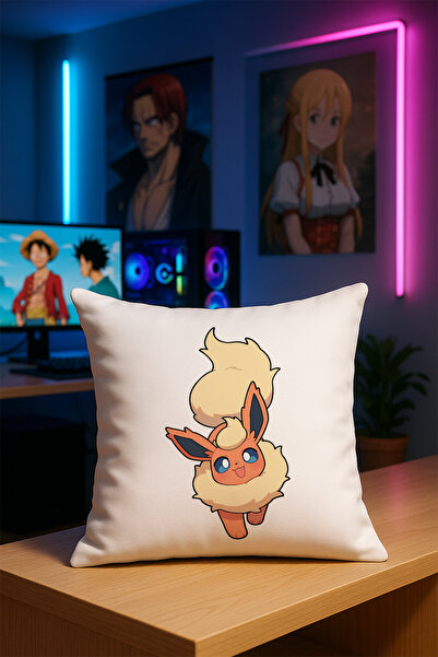 Charmbi Подушка з принтом Pokemon FLAREON М'яка тканина Двосторонній цифровий...