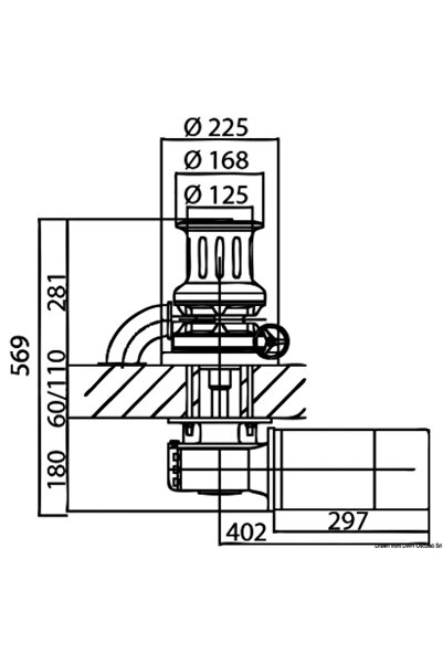 TNG Outdoor Italwinch Star Plus Anchor Winch 24V, 2300W, 80 kg, 10 mm Chain, AISI316 Stainless Steel