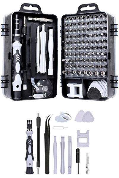 TİNEKE 115 in 1 Hassas Tornavida Seti Çok Fonksiyonlu Manyetik Telefon Bilgis...