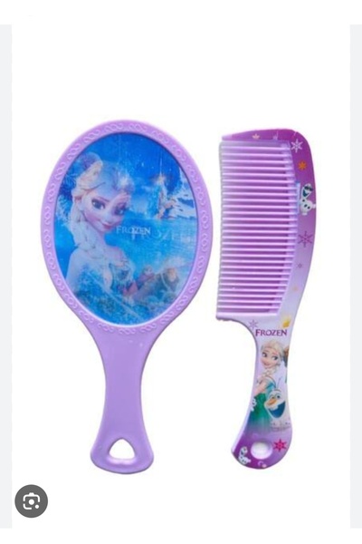 Kudi Elsa aynalı tarak set mor renk