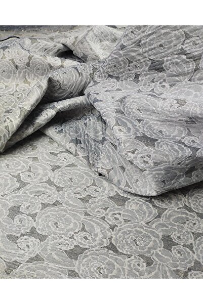 Kumaş Parça بروكار رمادي مع لمعان ذهبي عرض: 130 سم