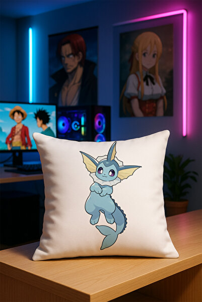 Charmbi Подушка з принтом Pokemon VAPOREON М'яка тканина Двосторонній цифрови...