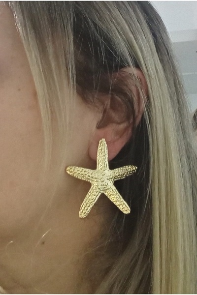 mos&more by mosev Gold Big Starfish Earrings