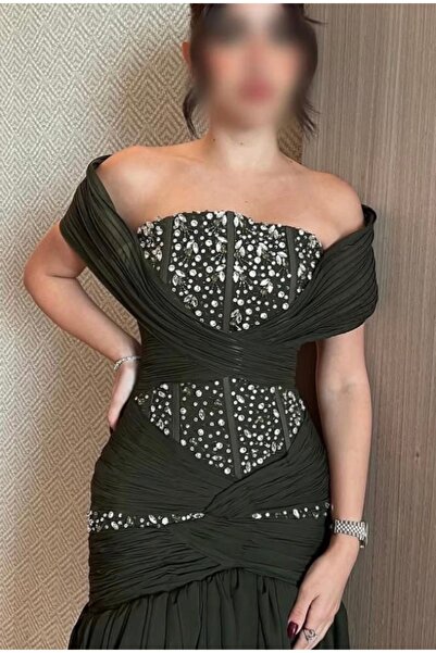 Loren Women's evening dress, georgette + hand embroidery